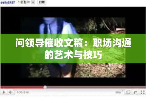 问领导催收文稿：职场沟通的艺术与技巧