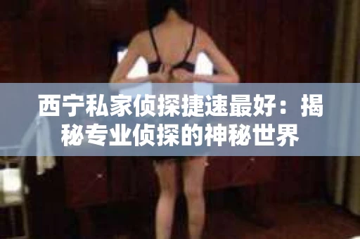 西宁私家侦探捷速最好：揭秘专业侦探的神秘世界